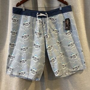Busch Light Logo &‎ Mountain Range All Over Print Board Shorts Blue 3XL NWT